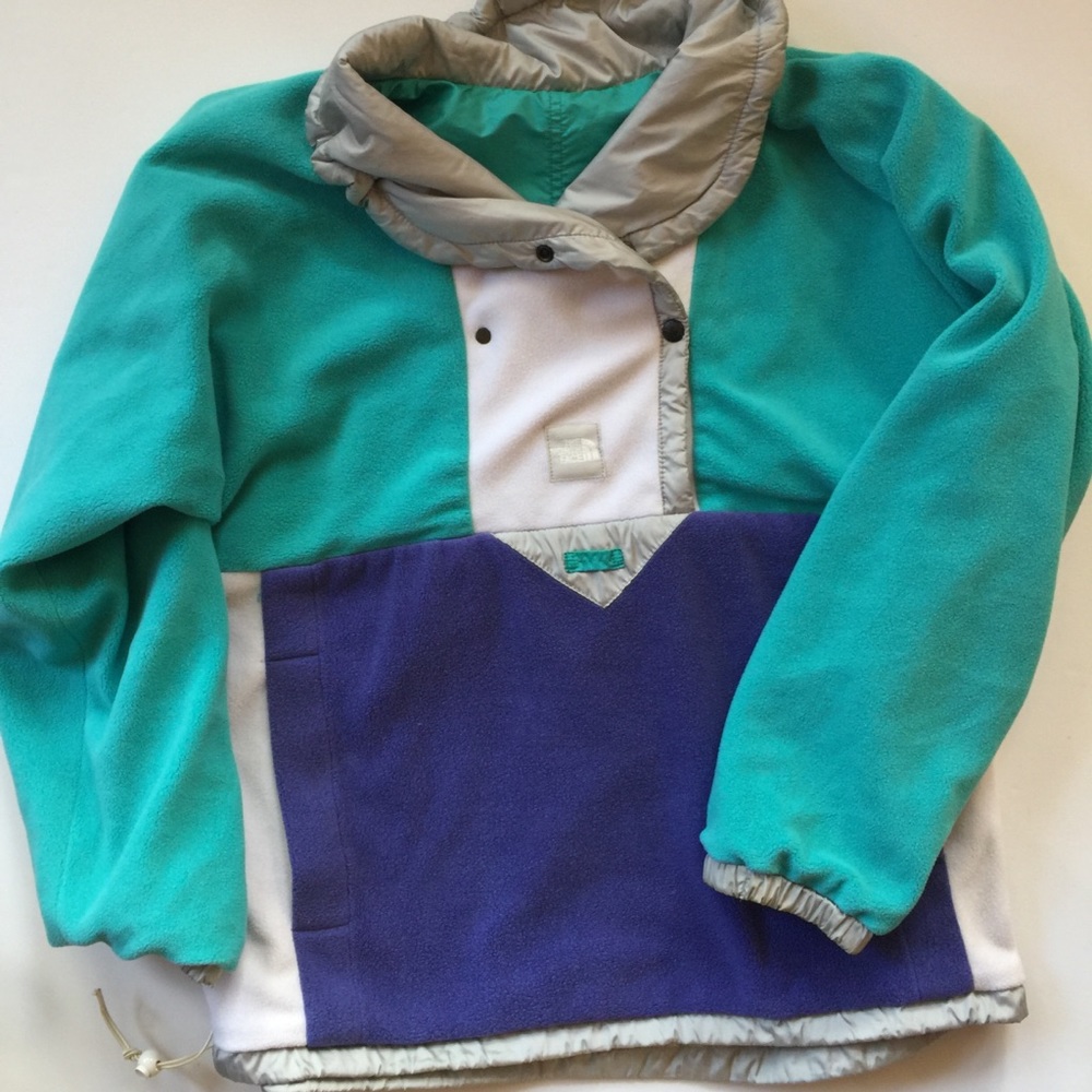 Vintage 90s The North Face Reversible Fleece Nylon Anorak Pullover